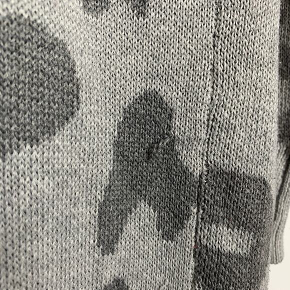 Amazon Brand gray leopard print longline duster length cardigan sweater SZ L - Picture 10 of 10